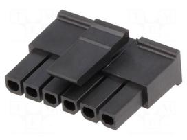 Plug | wire-board | female | Micro-Fit 3.0 | 3mm | PIN: 6 | w/o contacts
