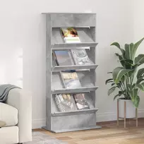Žurnalų stovas Betono pilka 70 x 41 x 156 cm Apdirbta mediena