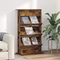 Žurnalų stovas Rūkyta ąžuolas 70 x 41 x 126 cm Apdirbta mediena