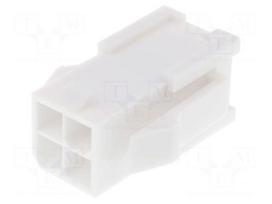 Plug | wire-wire | male | Mini-Fit Jr | 4.2mm | PIN: 4 | w/o contacts