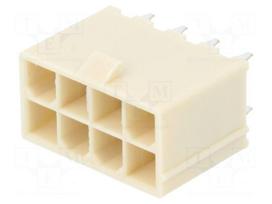 Socket | wire-board | male | Mini-Fit Jr | 4.2mm | PIN: 8 | THT | PCB snap