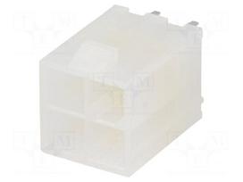 Socket | wire-board | male | Mini-Fit Jr | 4.2mm | PIN: 4 | THT | PCB snap