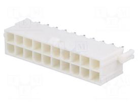 Socket | wire-board | male | Mini-Fit Jr | 4.2mm | PIN: 20 | THT | PCB snap
