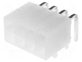 Socket | wire-board | male | Mini-Fit Jr | 4.2mm | PIN: 8 | THT | PCB snap