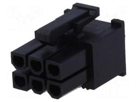 Plug | wire-board | female | Mini-Fit Jr | 4.2mm | PIN: 6 | w/o contacts