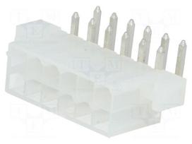 Socket | wire-board | male | Mini-Fit Jr | 4.2mm | PIN: 12 | THT | holders