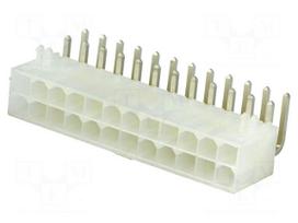 Socket | wire-board | male | Mini-Fit Jr | 4.2mm | PIN: 24 | THT | PCB snap