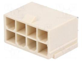 Socket | wire-board | male | Mini-Fit Jr | 4.2mm | PIN: 8 | THT | PCB snap