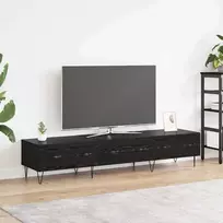 TV staliukas Televizoriaus spintelė su stalčių juoda ąžuolo 150 x 36 x 30 cm