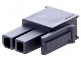 Plug | wire-board | female | Mega-Fit | 5.7mm | PIN: 2 | Layout: 2x1 | 23A