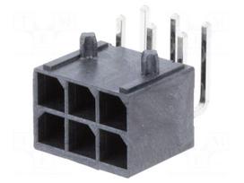 Socket | wire-board | male | Mega-Fit | 5.7mm | PIN: 6 | Layout: 2x3 | 23A