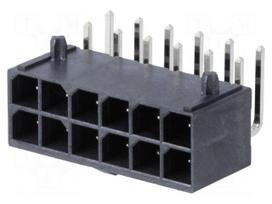 Socket | wire-board | male | Mega-Fit | 5.7mm | PIN: 12 | Layout: 2x6 | 23A