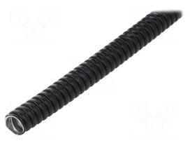Protective tube | ØBraid : 17mm | galvanised steel | black | Len: 10m