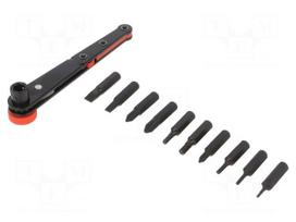 Kit: screwdriver bits | Pcs: 10 | Phillips,Allen hex key,slot