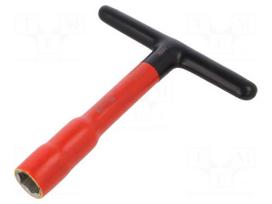 Key | insulated,socket spanner | HEX 21mm | tool steel | 200mm | 1kV