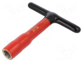 Key | insulated,socket spanner | HEX 22mm | tool steel | 200mm | 1kV