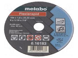 Cutting wheel | Ø: 150mm | Øhole: 22.2mm | Disc thick: 1.6mm