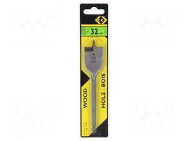 Drill bit | for wood | Ø: 32mm | L: 160mm | HSS | Mounting: 1/4" (E6,3mm)