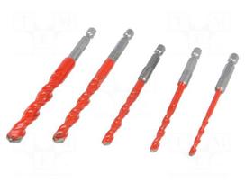 Drill set | Pcs: 5 | Mat: steel | Ø: 10mm,4mm,5mm,6mm,8mm