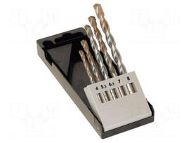 Drill set | Application: concrete | Pcs: 5 | Mat: steel | for concrete
