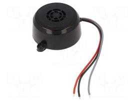 Sound transducer: piezo alarm | 12÷24VAC | 12÷24VDC | Colour: black