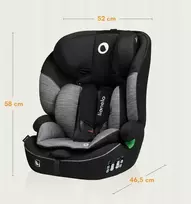 Lionelo LEVI i-Size kėdutė 76-150 cm 9-36 kg juoda