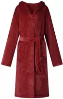 Chalatą su kapucė Bordo raudona l Flanelė