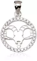 Sidabrinis pakabukas Zodiakas. Metalas: Sidabras. Praba: 925°. Akmuo: Cirkonai - 2.5 g. - 24 mm.