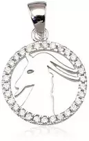 Sidabrinis pakabukas Zodiakas. Metalas: Sidabras. Praba: 925°. Akmuo: Cirkonai - 2.4 g. - 24 mm.