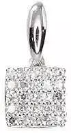 Auksinis pakabukas su brangakmeniais. Metalas: Baltas Auksas. Praba: 585°. Akmuo: Briliantai - 11 mm. - 0.34 g. - Briliantai (0,063Ct)