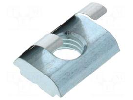 Nut | for profiles | Width of the groove: 10mm | V: with spring leaf
