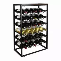 Relaxdays Vyno lentyna, 88x59x30 cm, juoda/ruda, metalas ir MDF