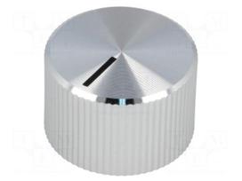Knob | with pointer | aluminium,plastic | Øshaft: 6mm | Ø18.7x12mm