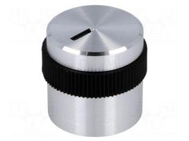 Knob | with pointer | aluminium,plastic | Øshaft: 4mm | Ø15.9x15mm