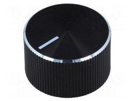 Knob | with pointer | aluminium,plastic | Øshaft: 6mm | Ø22.8x13mm