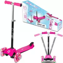 Almarina EVO reguliuojamas 3 ratų paspirtukas vaikams Light Up Mini Cruiser Rožinė Light Up Wheels