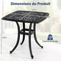Promotions Šoninis staliukas, 54x54x53 cm, juodas, lietas aliuminis, atsparus oro sąlygoms