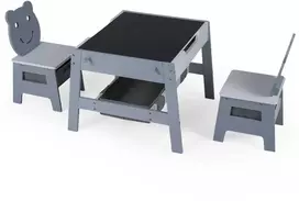Promotions Vaikiškas staliukas ir 2 kėdučių komplektas, 69.9x61x45.7 cm, pilka, su laikymo vieta