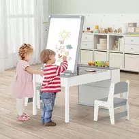 Promotions Vaikų meno stalas ir molberto rinkinys, 109x60x55 cm, pilka, medinis