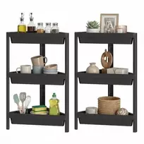 Promotions Kampinė dušo lentynėlė 25.4x44.5x67.3 cm juoda, plastikas, laikymo