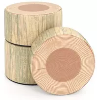 Promotions Taburečių komplektas, 3 dalių medžio kelmo dizainas, 38x38x25 cm, natūralus
