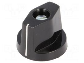 Knob | with flange,with pointer | plastic | Øshaft: 6mm | Ø14x19mm