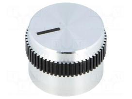 Knob | with pointer | aluminium | Øshaft: 6mm | Ø20x15mm | grey-black