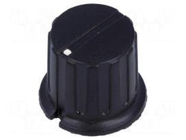 Knob | with flange | bakelite | Øshaft: 6.35mm | Ø19.5x20mm | black