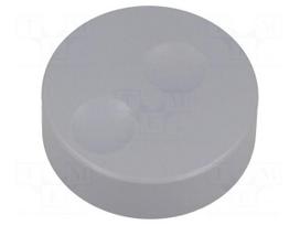 Knob | without pointer | plastic | Øshaft: 6mm | Ø39.6x13.5mm | grey