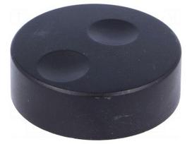 Knob | without pointer | plastic | Øshaft: 6mm | Ø39.6x13.5mm | black