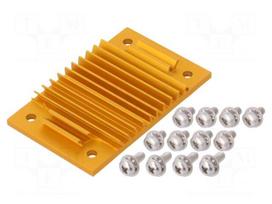 Heatsink: extruded | grilled | BGA | golden | L: 37mm | W: 58mm | H: 6.1mm