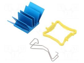 Heatsink: extruded | grilled | BGA | blue | L: 17mm | W: 17mm | H: 12.5mm