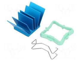Heatsink: extruded | grilled | BGA | blue | L: 19mm | W: 19mm | H: 17.5mm