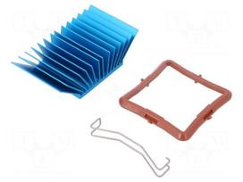 Heatsink: extruded | grilled | BGA | blue | L: 37.5mm | W: 37.5mm | 2.1°C/W